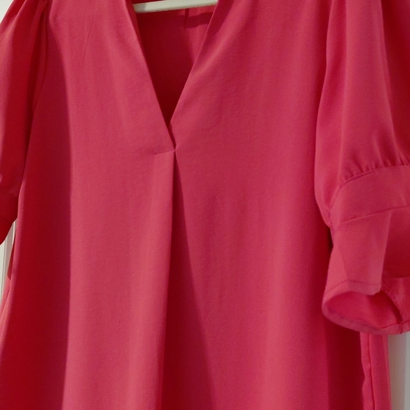 Pink Dress with Ruffle Sleeves - Picture 6 of 10